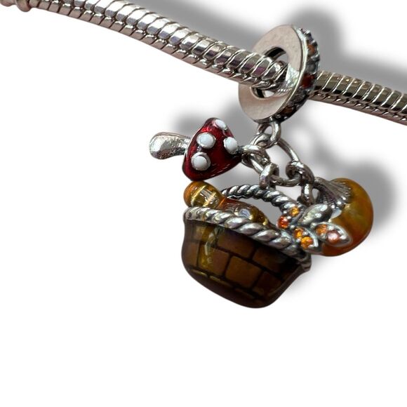 Autumn Harvest Basket S925 Sterling Silver Charm - Picture 9 of 9